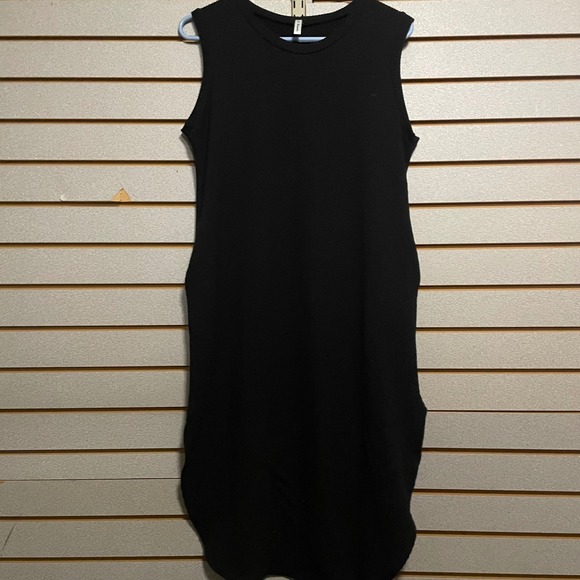Now N Forever Dresses & Skirts - Now N Forever Black Ribbed Sleeveless Midi Dress Pockets Casual Everyday Women